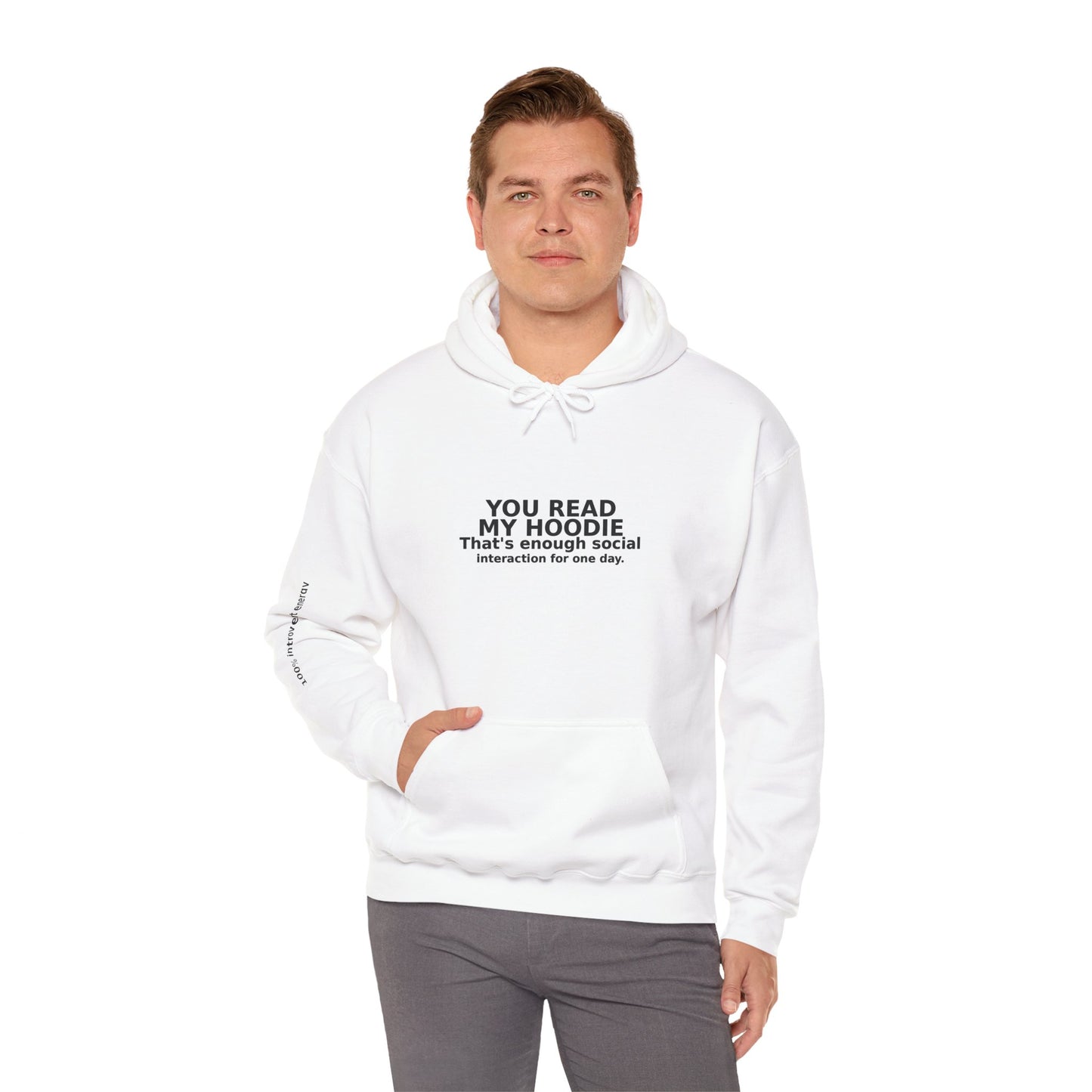 Social Interaction Unisex Hoodie – Fun Statement Sweatshirt for Introverts – Perfect Gift for Friends